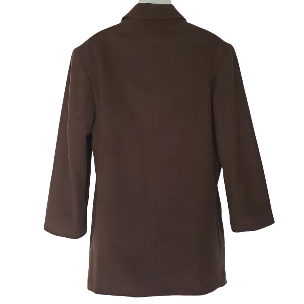 Pronto Uomo Overcoat Mens Size 40 S Brown Wool Button Front Classic Professional